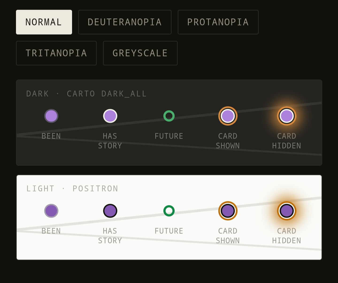 Screenshot of color selection comparison